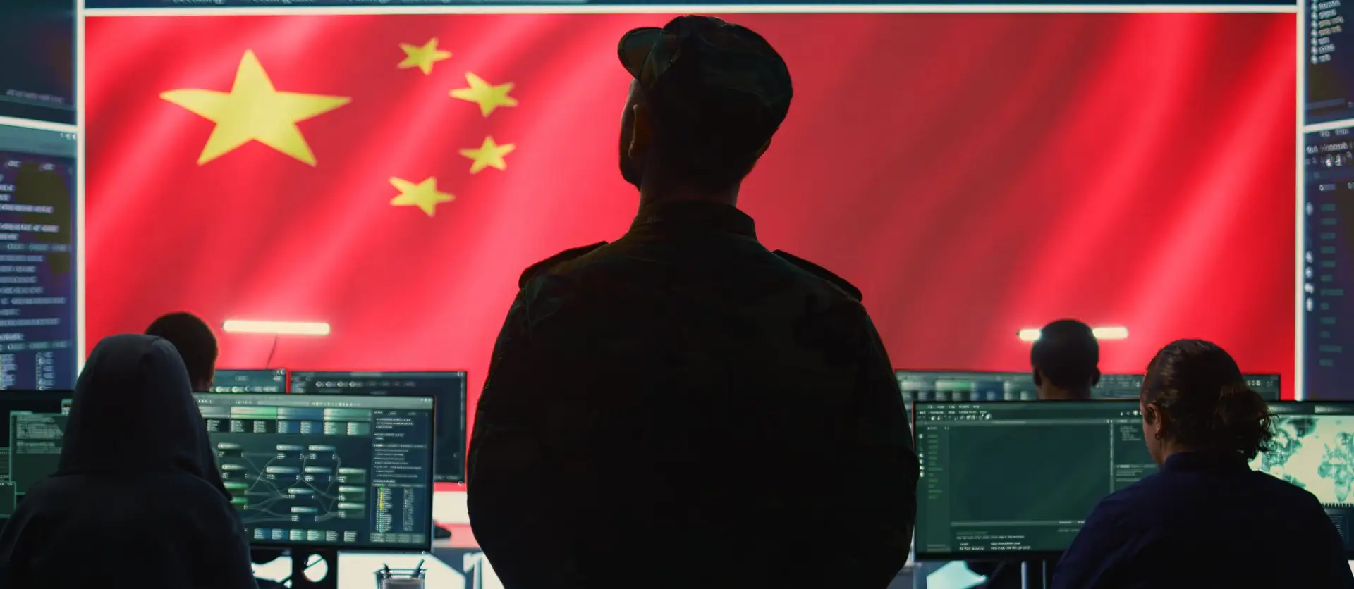 chinese,military,personnel,in,a,high,tech,government,hacking,room